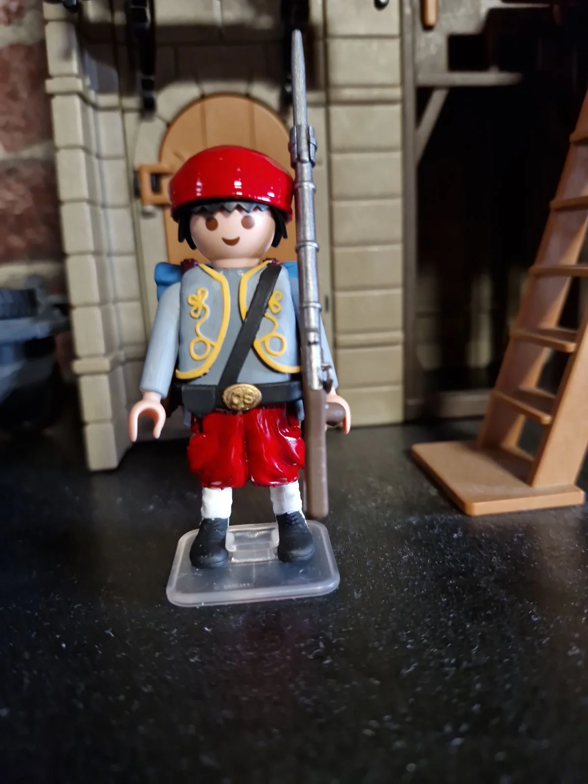 Custom Playmobil ACW en impression 3D - Sudiste soldat Zouave - harnais 45
