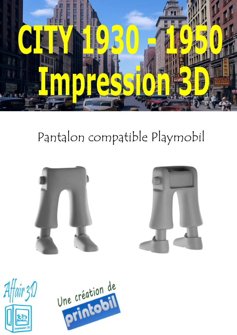 Custom Playmobil City 1930 - 1950 - 1 Pantalon