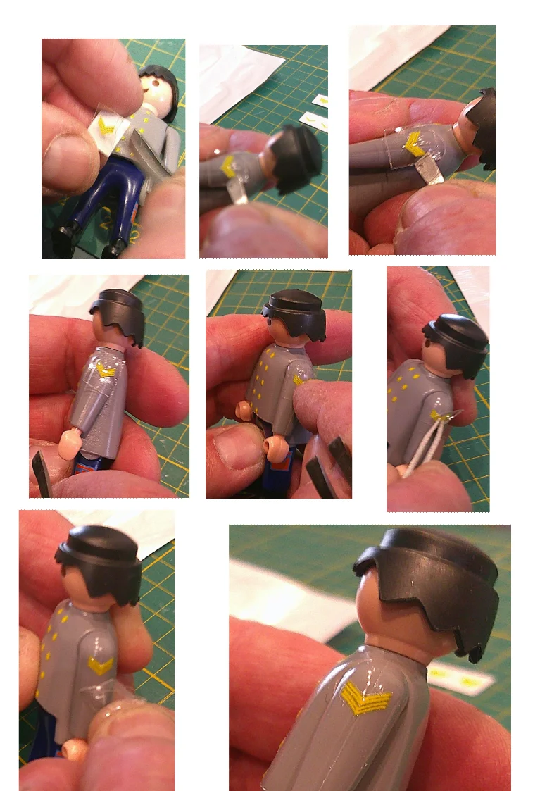 Custom Playmobil Décalcomanie adhésive - ACW - Galons rouge 004