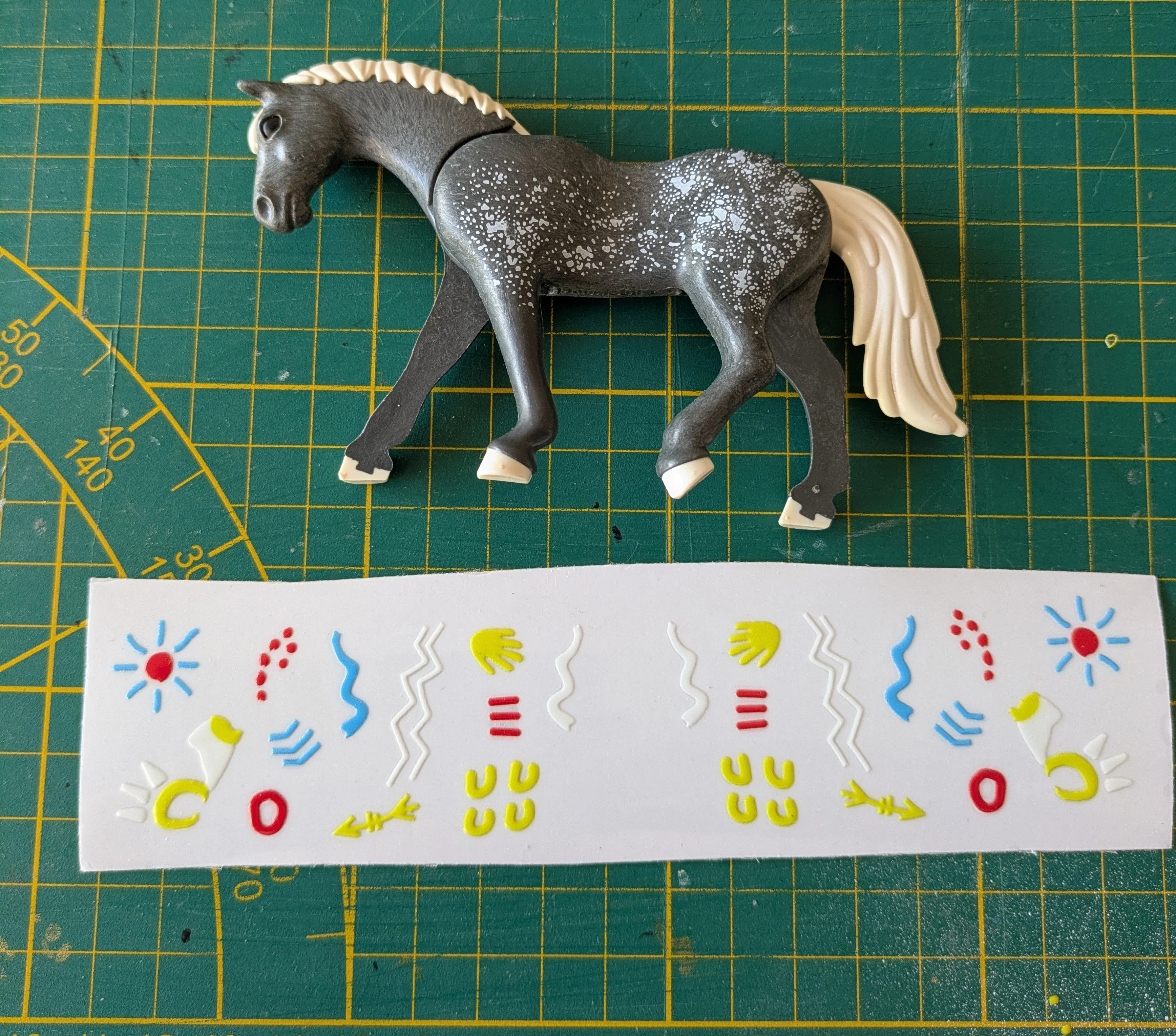 Custom Playmobil Décalcomanie adhésive - Indien- Western - cheval de guerre - A