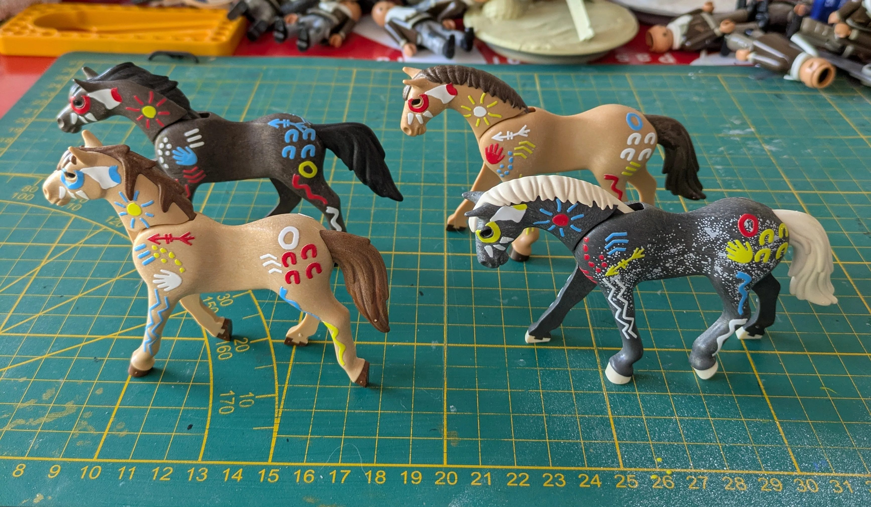 Custom Playmobil Décalcomanie adhésive - Indien- Western - cheval de guerre - A