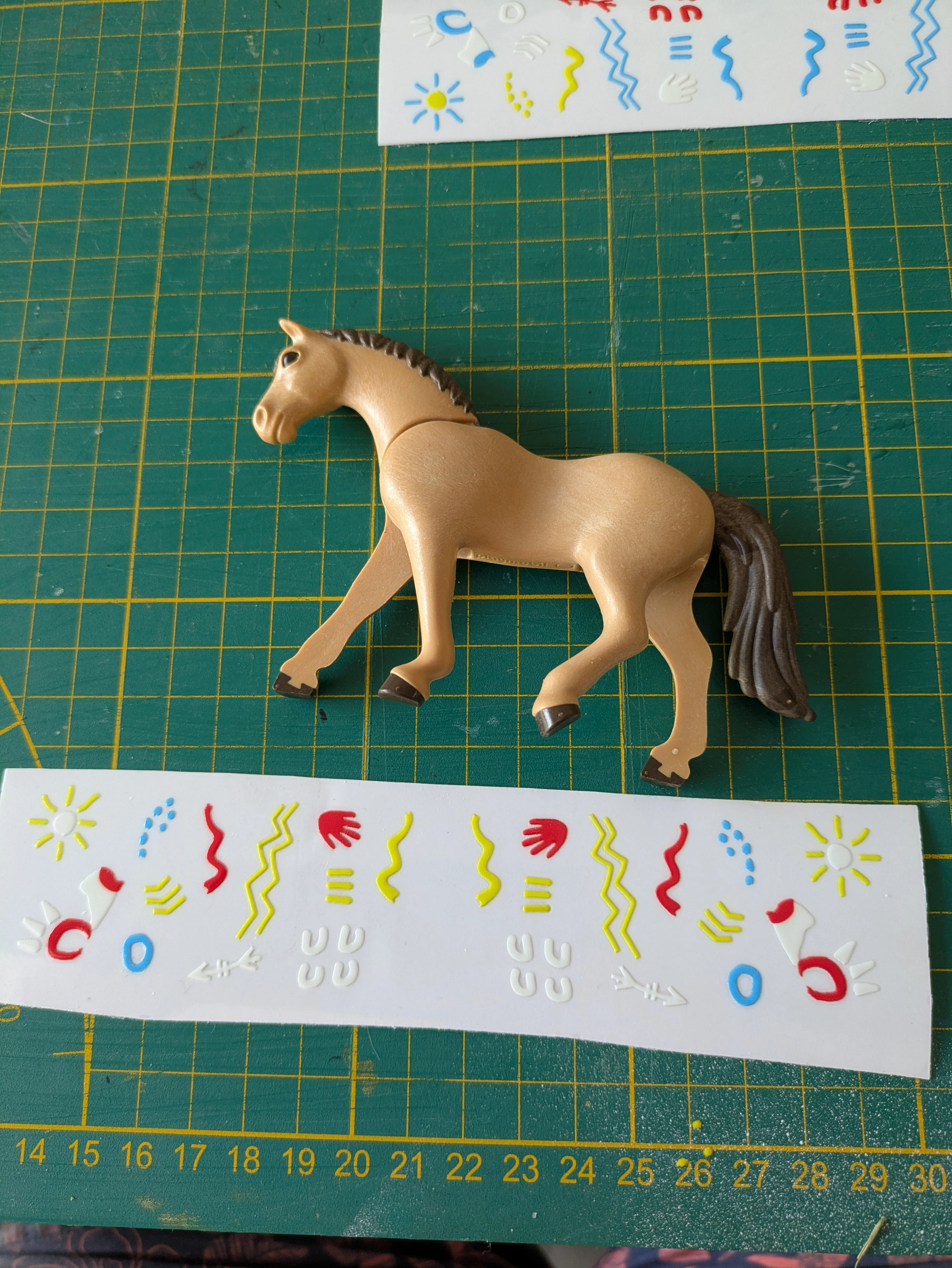 Custom Playmobil Décalcomanie adhésive - Indien- Western - cheval de guerre - C