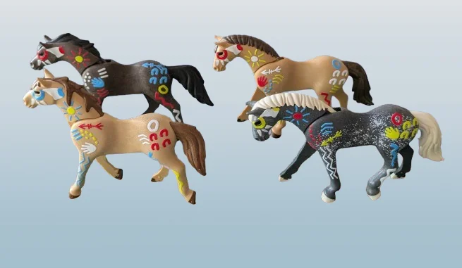 Custom Playmobil Décalcomanie adhésive - Indien- Western - cheval de guerre - D