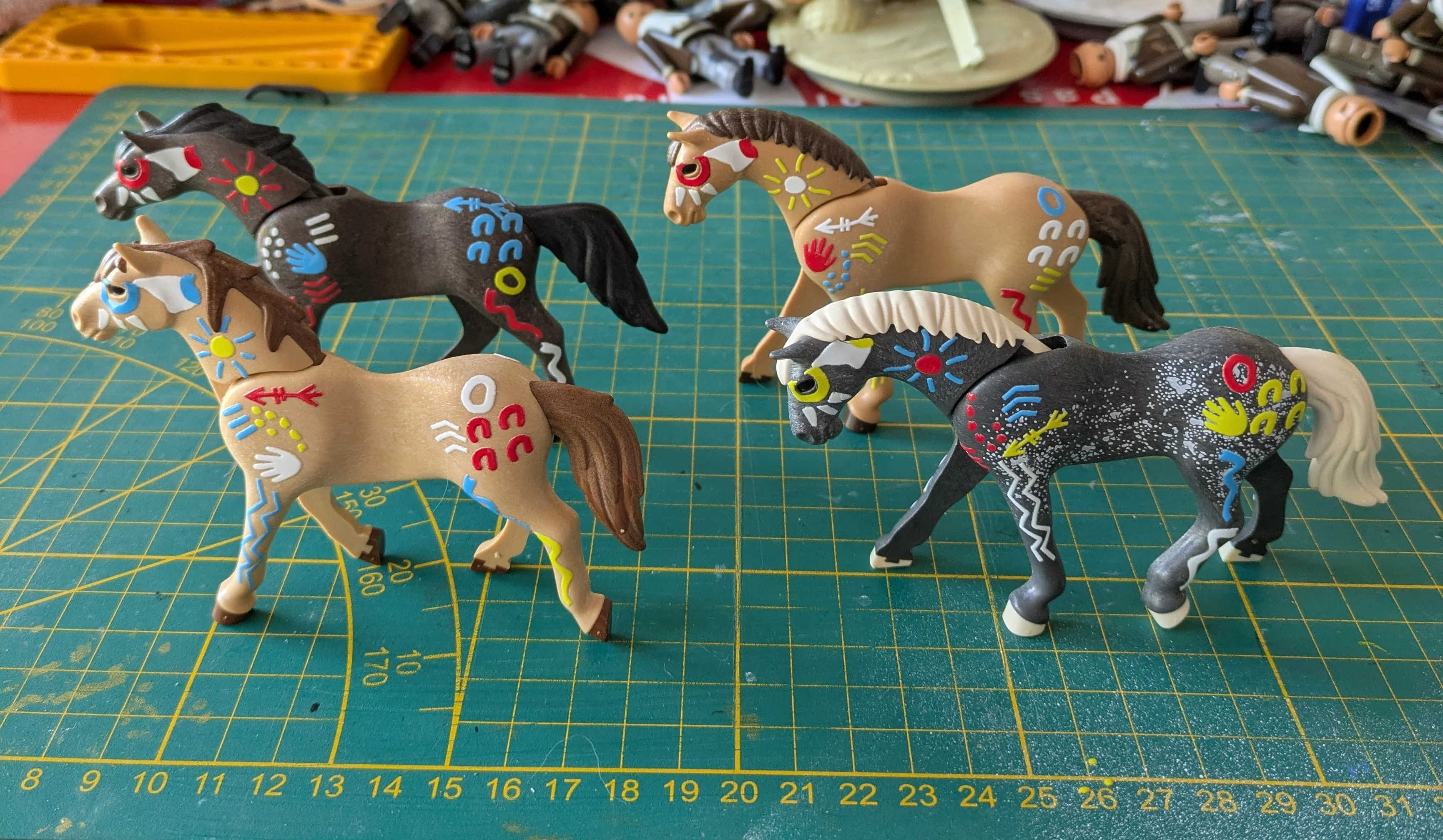 Custom Playmobil Décalcomanie adhésive - Indien- Western - cheval de guerre - D