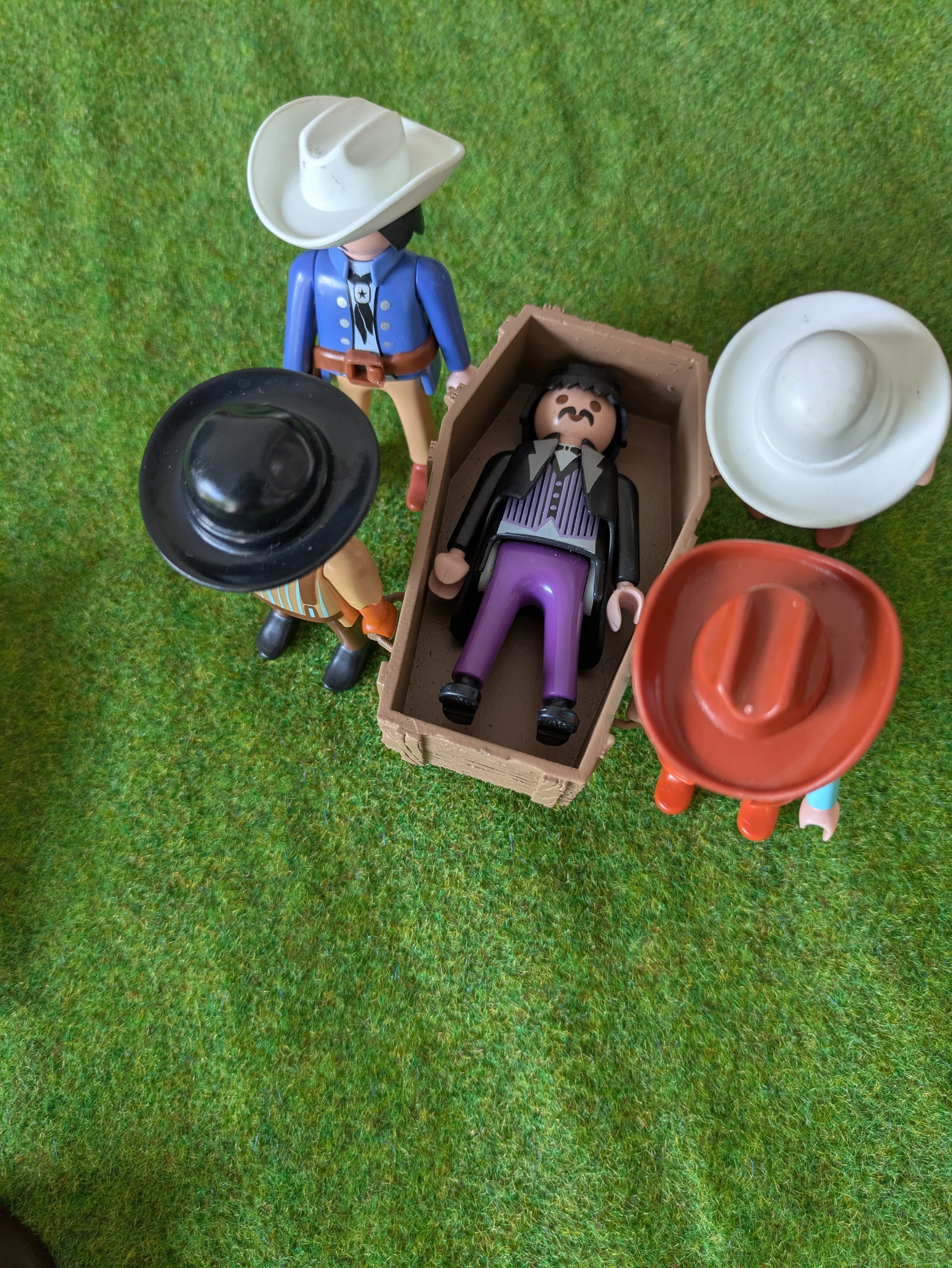 Custom western compatible Playmobil en 3D - 1 cercueil diorama N 01 déjà peint