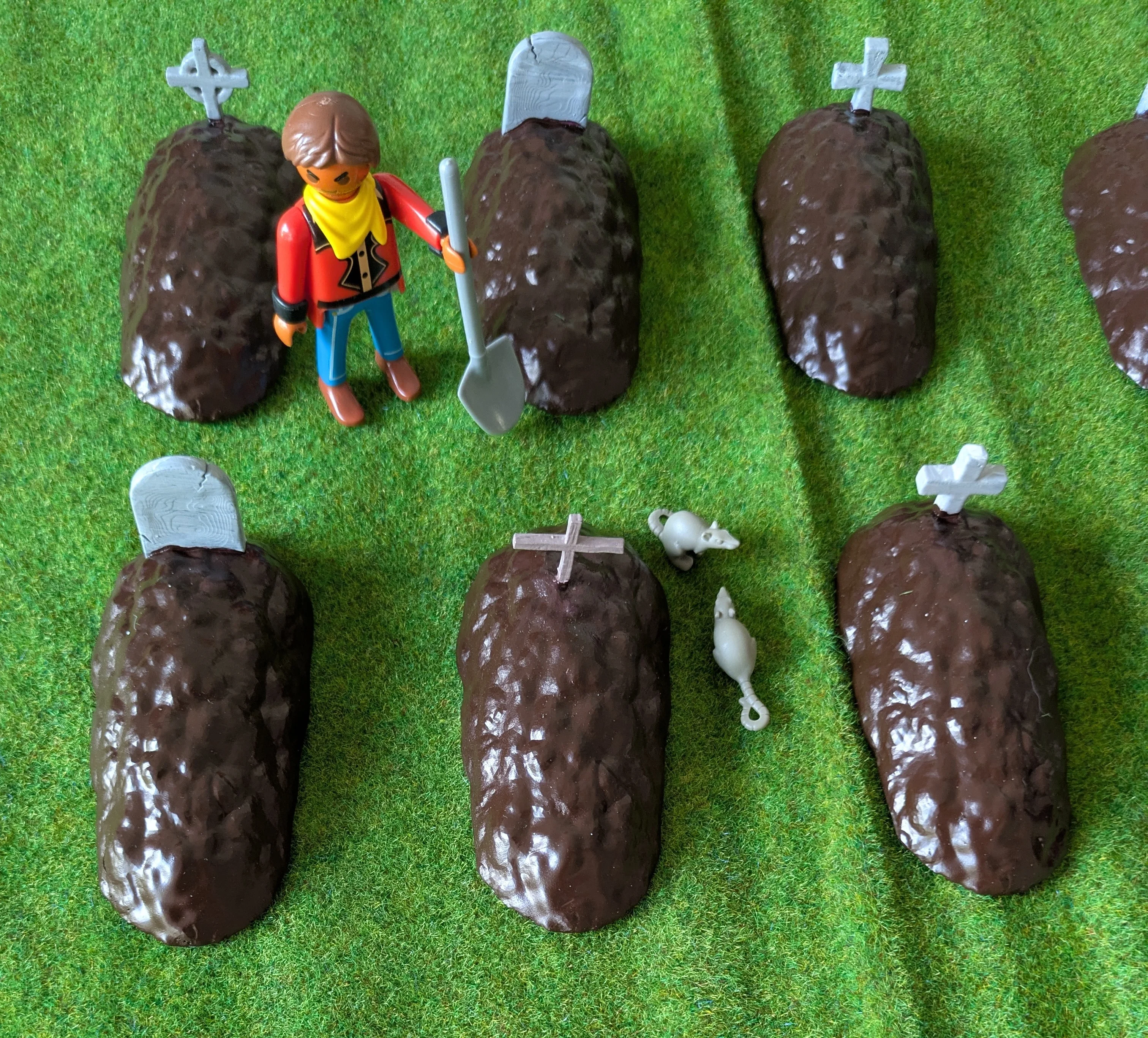 Custom western compatible Playmobil en 3D - 1 tombe diorama N 03