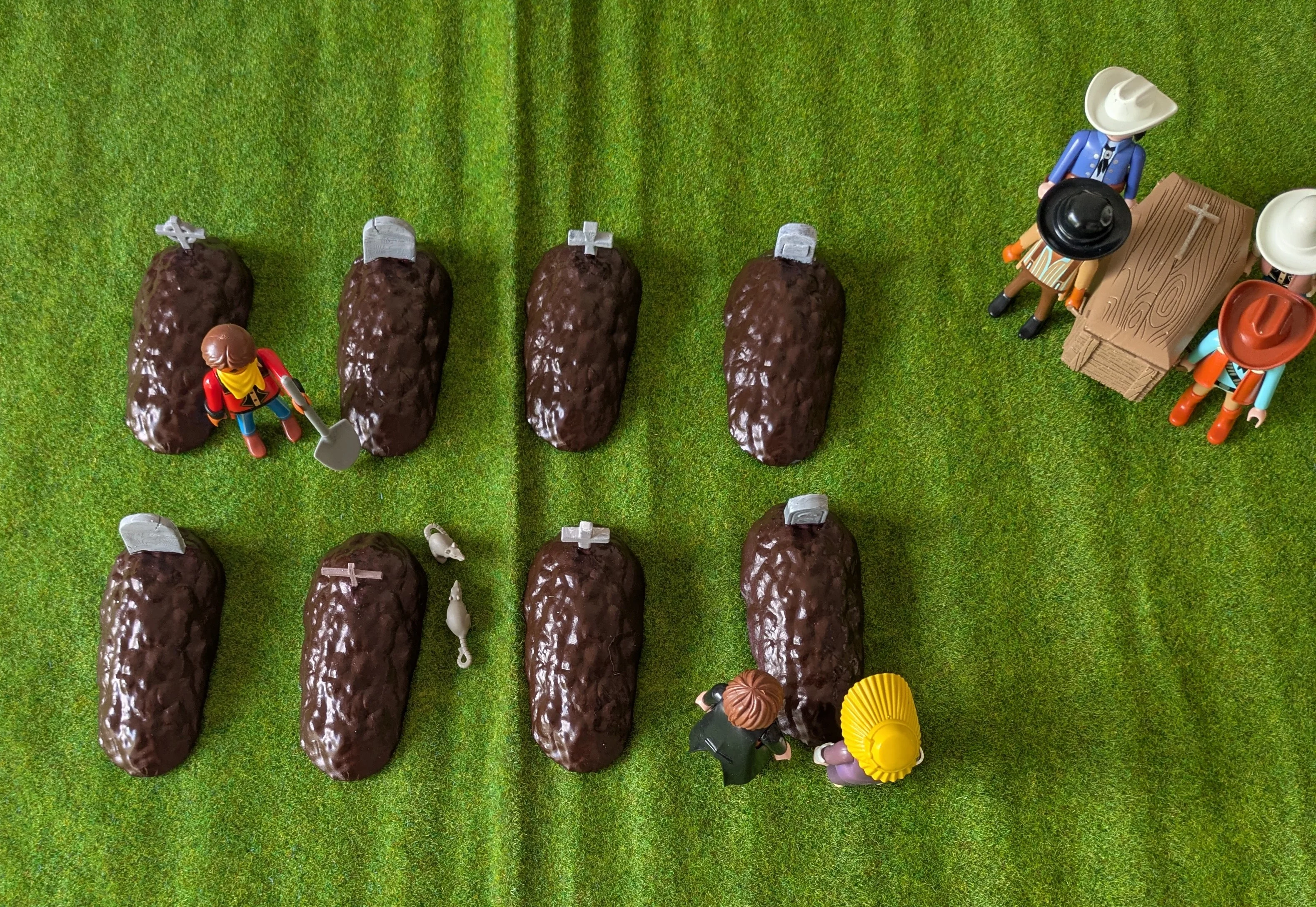 Custom western compatible Playmobil en 3D - 1 tombe diorama N 05