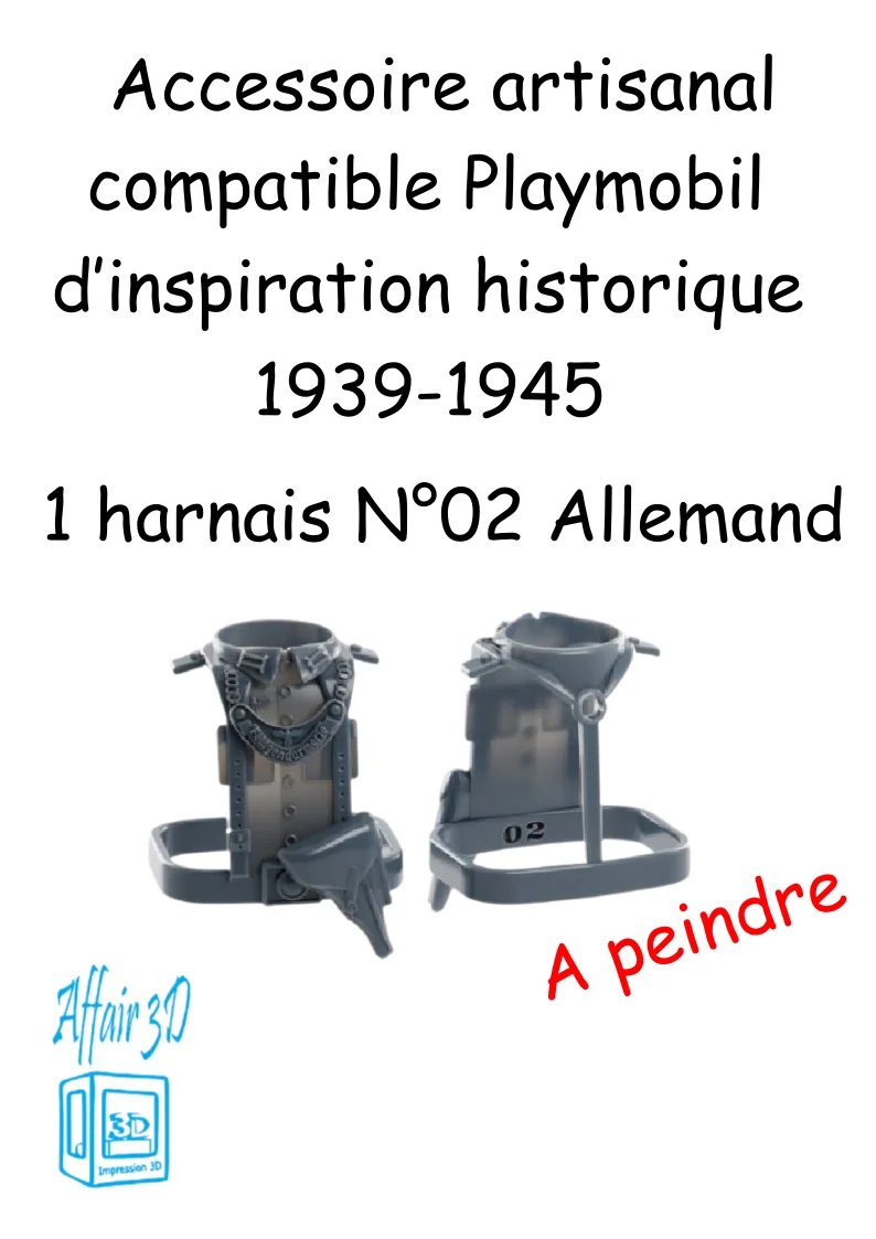 custom WW2 Playmobil (thème historique 1939-1945) - 1 harnais N 02 - Allemand