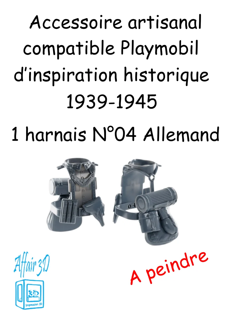 custom WW2 Playmobil (thème historique 1939-1945) - 1 harnais N 04 - Allemand