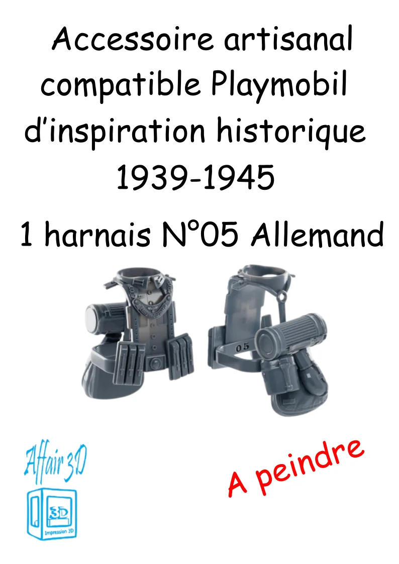 custom WW2 Playmobil (thème historique 1939-1945) - 1 harnais N 05 - Allemand