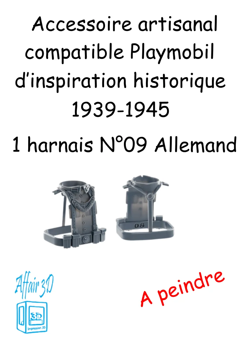 custom WW2 Playmobil (thème historique 1939-1945) - 1 harnais N 09 - Allemand
