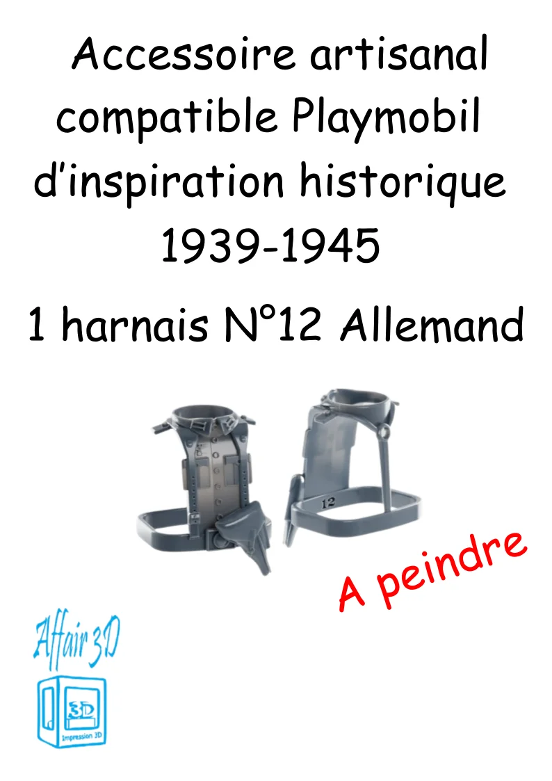 custom WW2 Playmobil (thème historique 1939-1945) - 1 harnais N 12 - Allemand