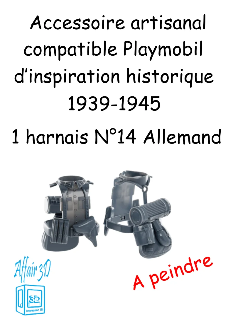custom WW2 Playmobil (thème historique 1939-1945) - 1 harnais N 14 - Allemand