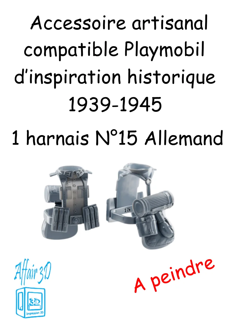 custom WW2 Playmobil (thème historique 1939-1945) - 1 harnais N 15 - Allemand
