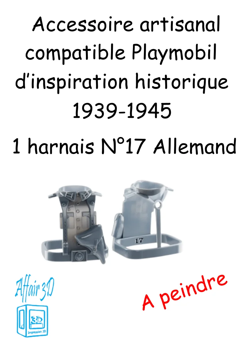 custom WW2 Playmobil (thème historique 1939-1945) - 1 harnais N 17 - Allemand