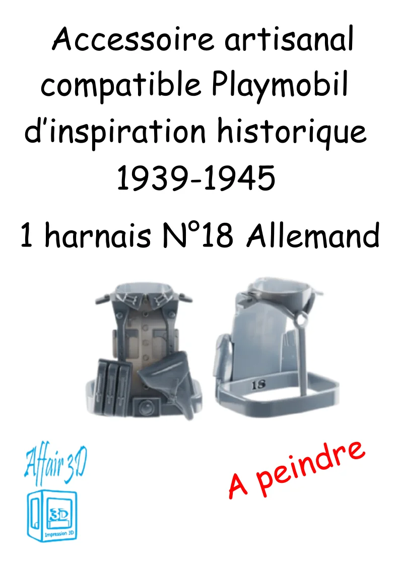 custom WW2 Playmobil (thème historique 1939-1945) - 1 harnais N 18 - Allemand