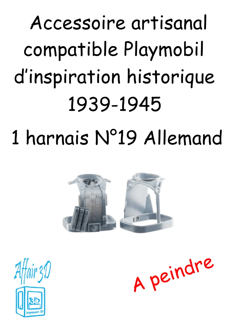 custom WW2 Playmobil (thème historique 1939-1945) - 1 harnais N 19 - Allemand