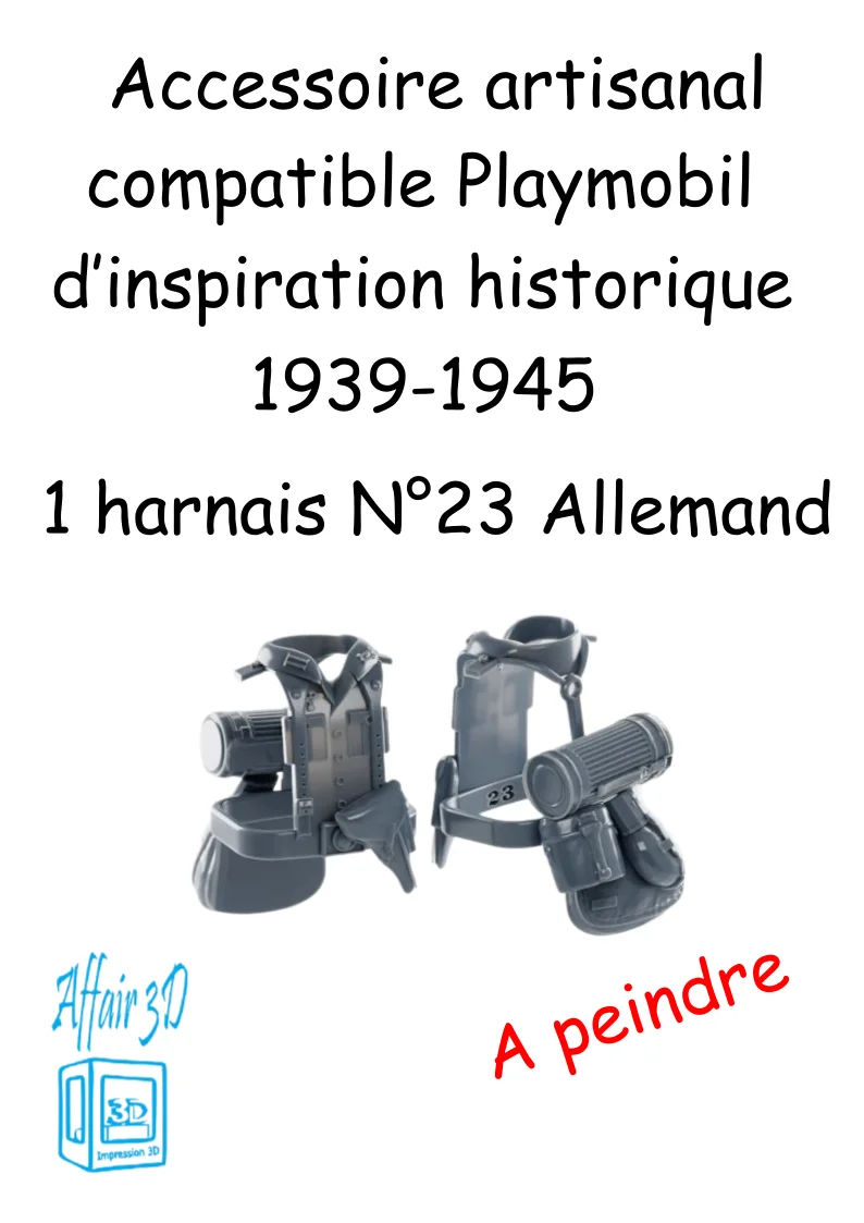 custom WW2 Playmobil (thème historique 1939-1945) - 1 harnais N 23 - Allemand