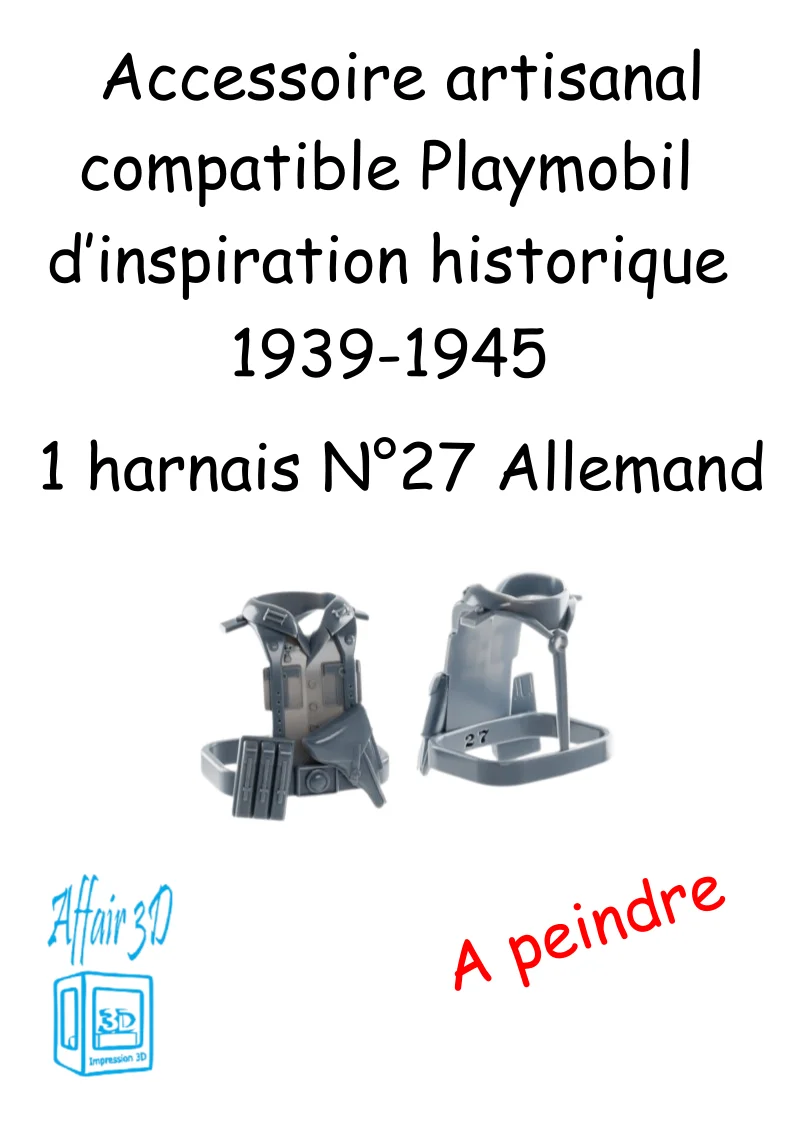 custom WW2 Playmobil (thème historique 1939-1945) - 1 harnais N 27 - Allemand