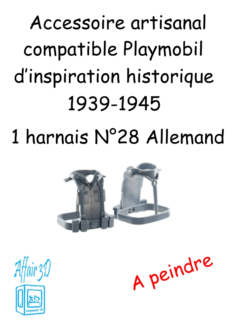 custom WW2 Playmobil (thème historique 1939-1945) - 1 harnais N 28 - Allemand