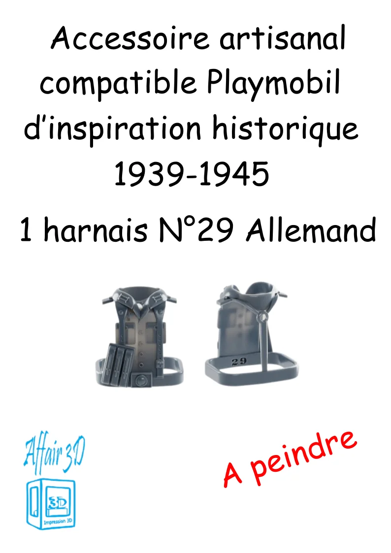 custom WW2 Playmobil (thème historique 1939-1945) - 1 harnais N 29 - Allemand