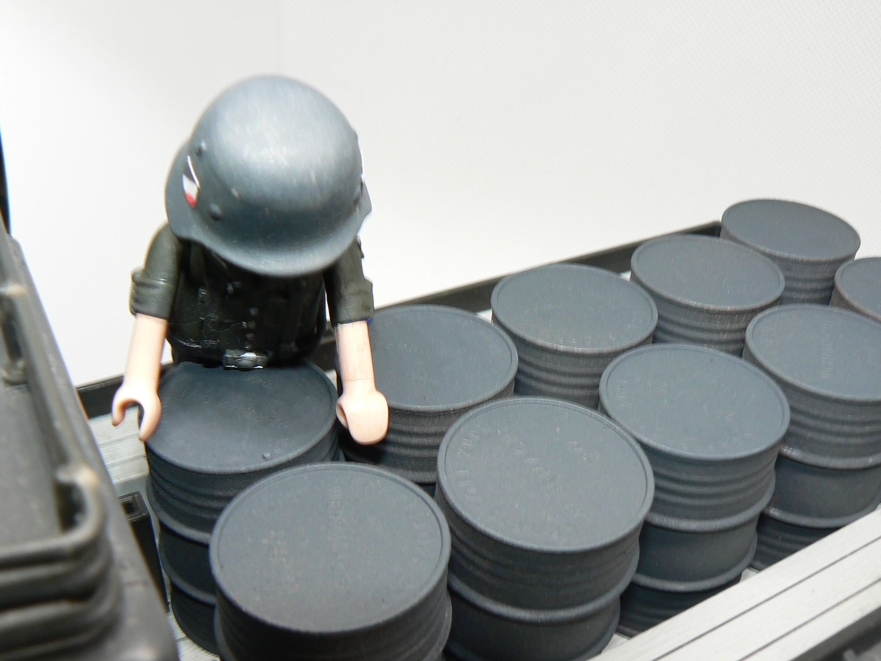 custom WW2 Playmobil (thème historique 1939-1945) - 4 bidons essence Allemand