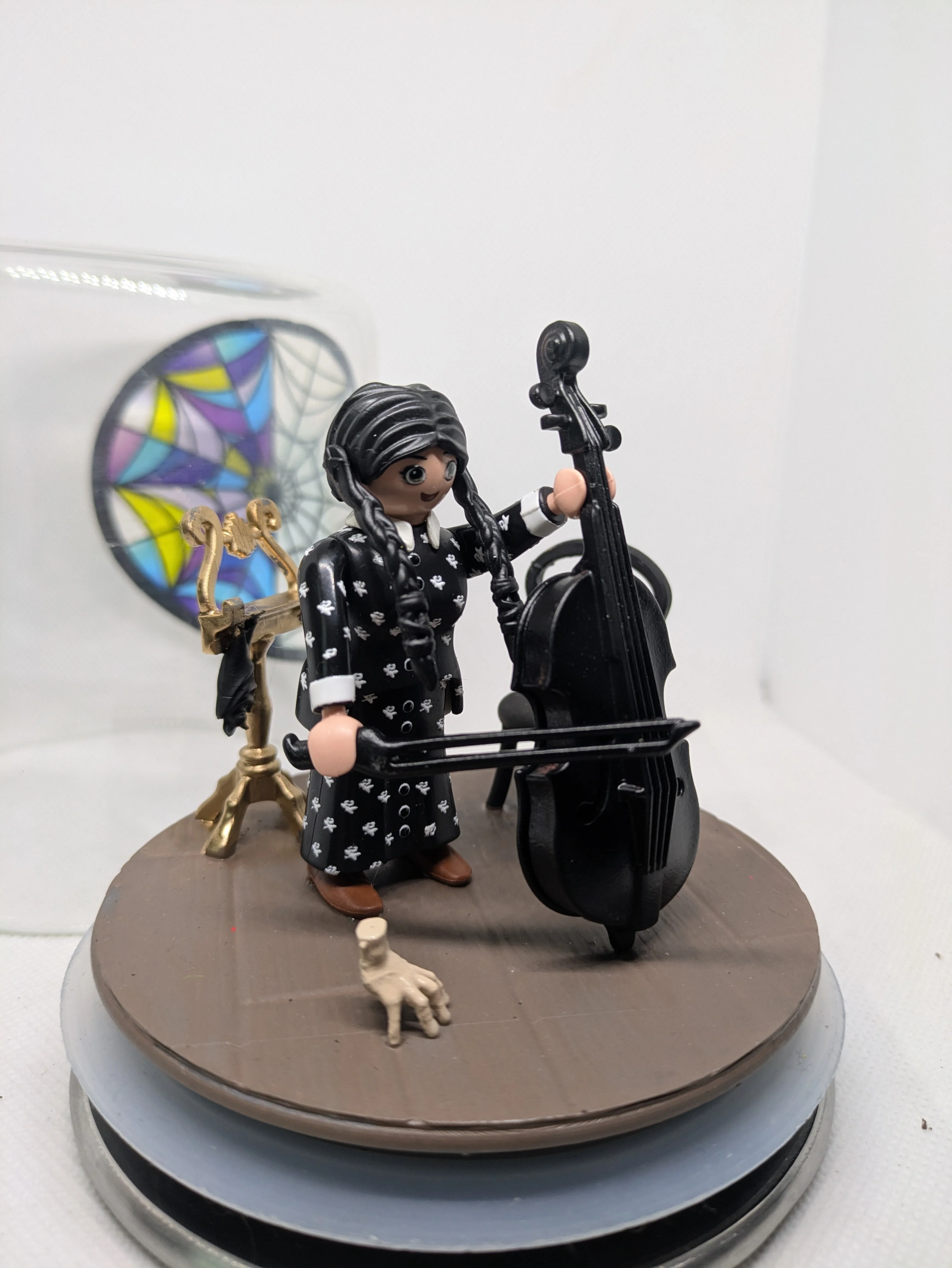 Accessoire compatible Playmobil - Présentoir en verre - Adams Mercredi N725