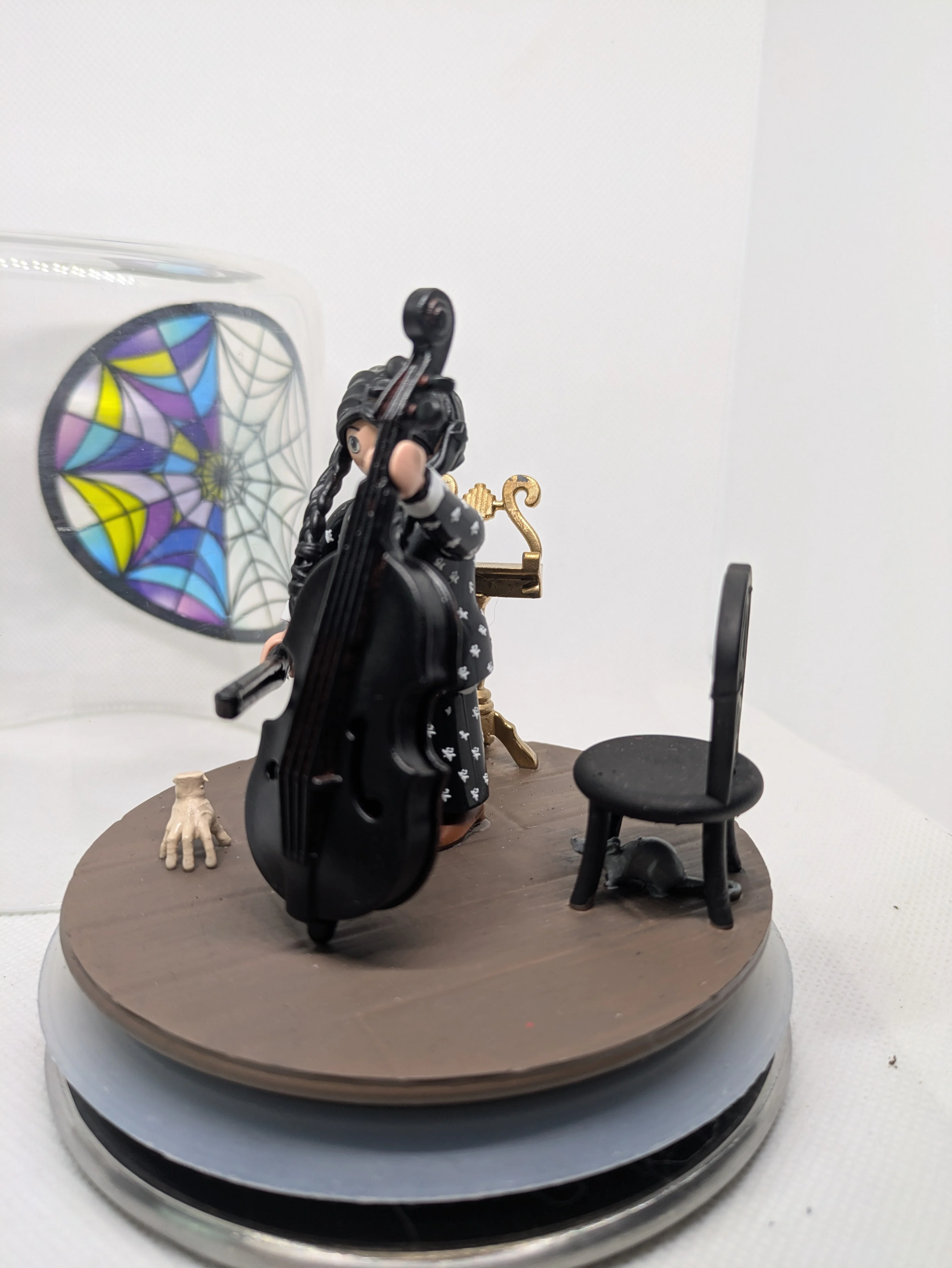 Accessoire compatible Playmobil - Présentoir en verre - Adams Mercredi N725