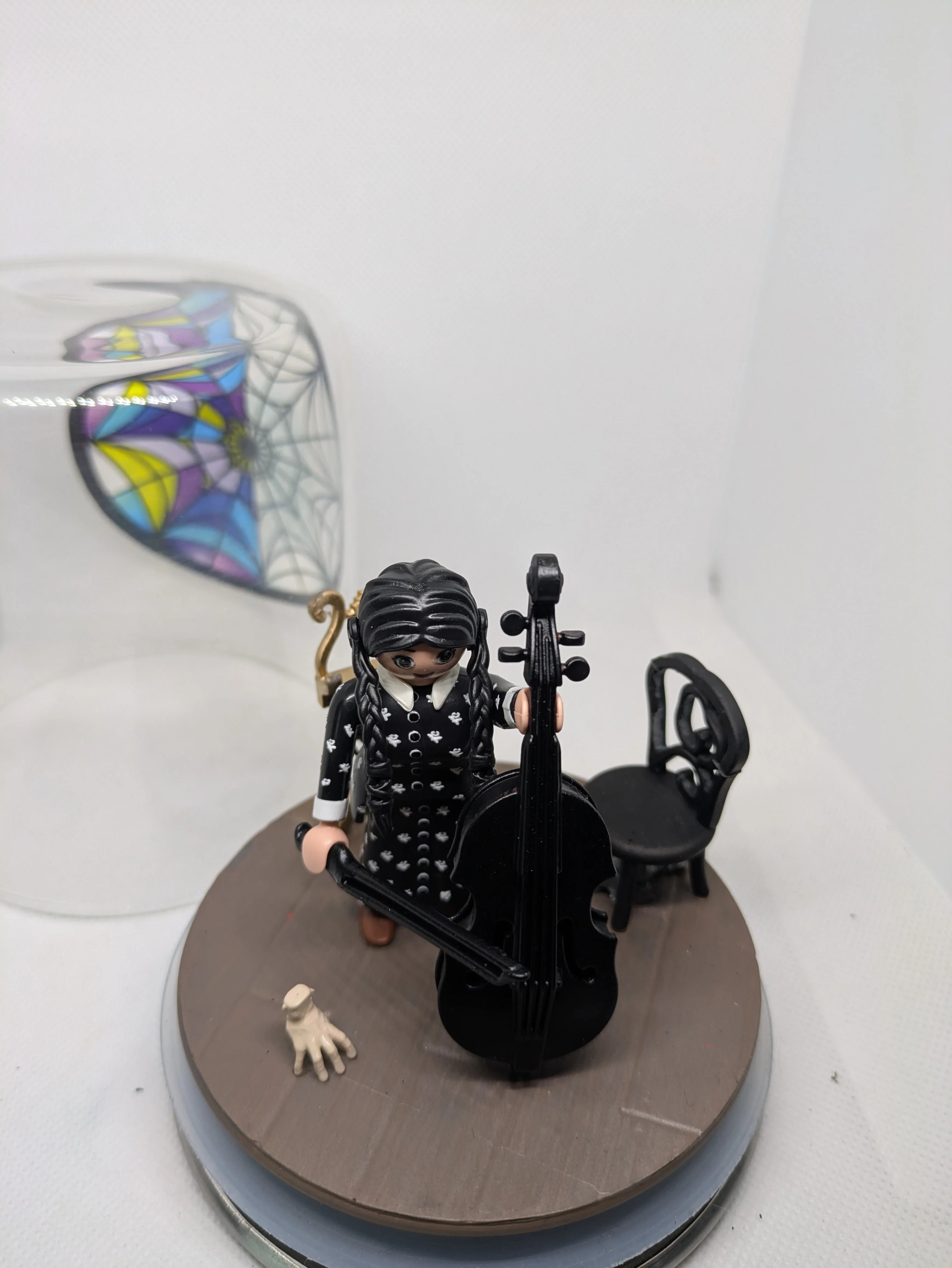 Accessoire compatible Playmobil - Présentoir en verre - Adams Mercredi N725