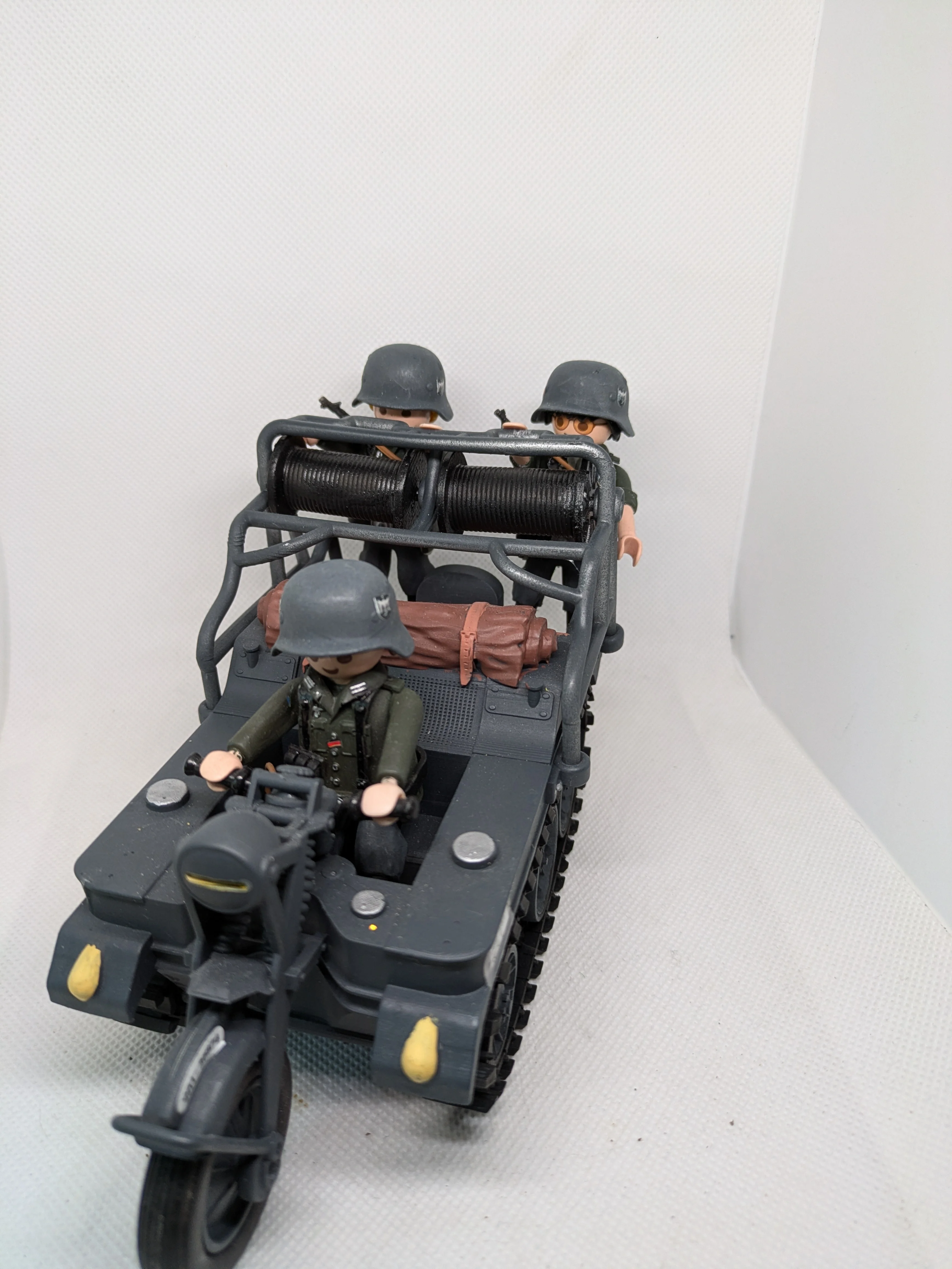 Accessoires playmobil WW2 avec 3 soldats - Kettenkrad N°715