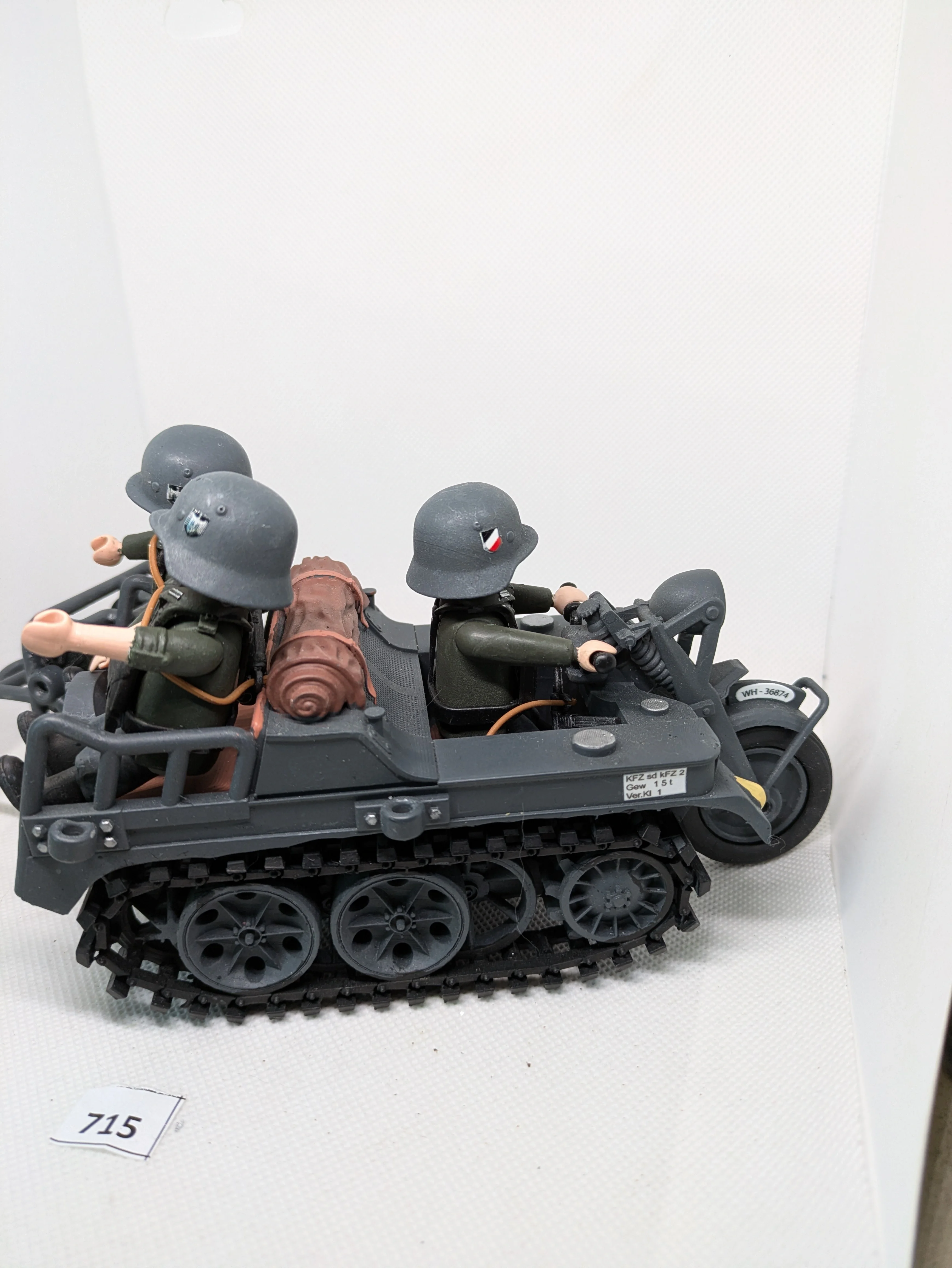Accessoires playmobil WW2 avec 3 soldats - Kettenkrad N°715