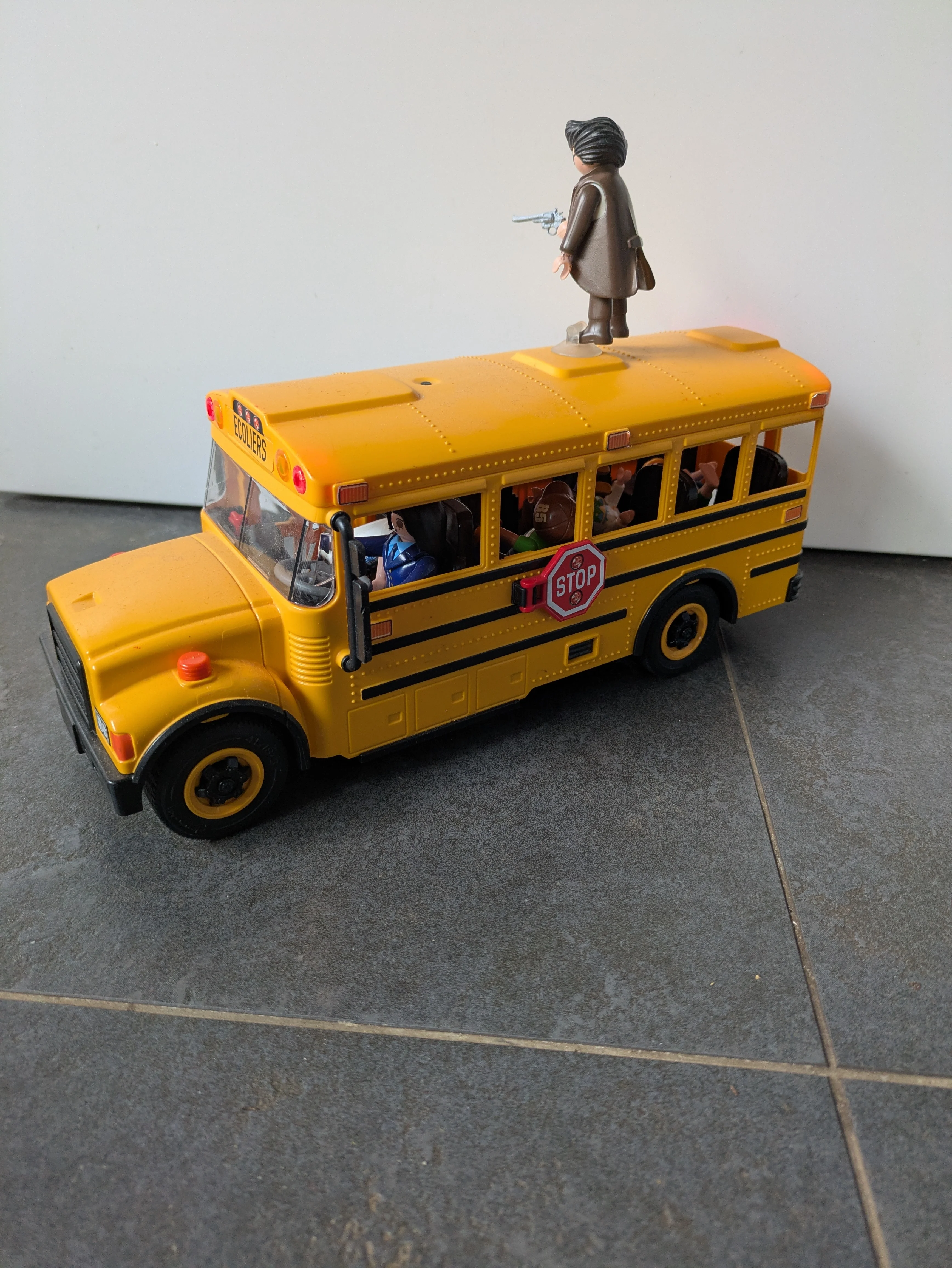 Custom Playmobil Cinéma - Inspecteur Harry + bus scolaire